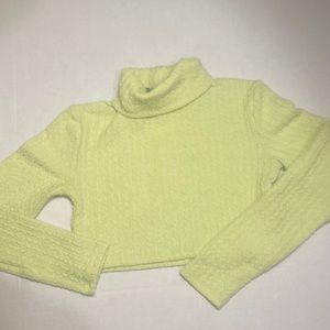 Lime green cropped turtle neck